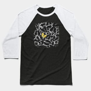 Dare to be Different - Black and Yellow Butterflies Pattern Baseball T-Shirt